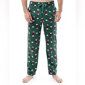 Varsity Sleepwear Mens green Santa cloud  vervet Lounge Pants Size Large